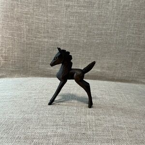 Vintage hand carved wood horse foal colt figurine